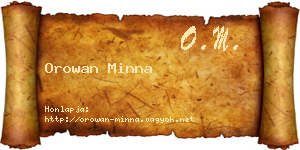 Orowan Minna névjegykártya